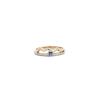 Imagine Designs Original Mountain Scene Ring w/ Yogo Sapphire-diamonds -14ky