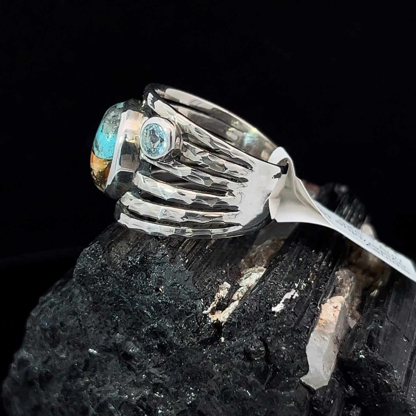 Spiny Oyster w/ Blue Topaz Ring - .925