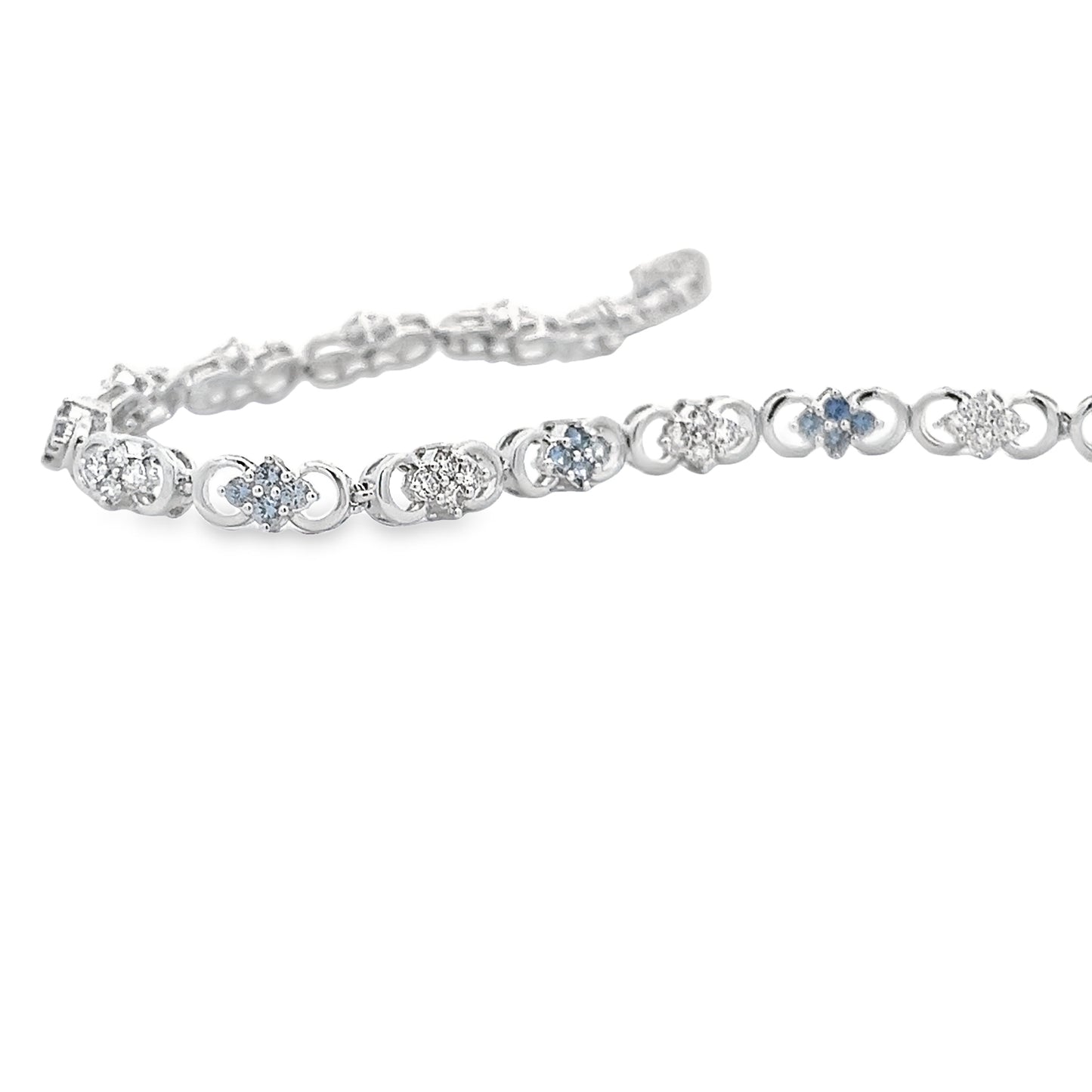 .83ct Yogo & .72ct Diamond Bracelet - 14k White Gold