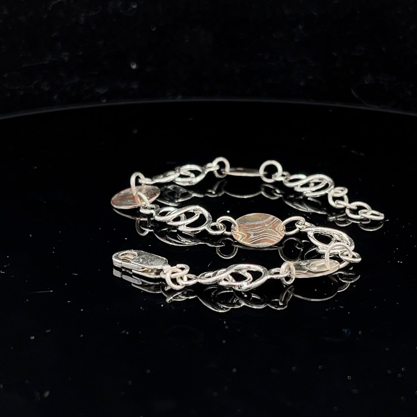 Fusion Link Bracelet- Sterling Silver & Mokume-Gane