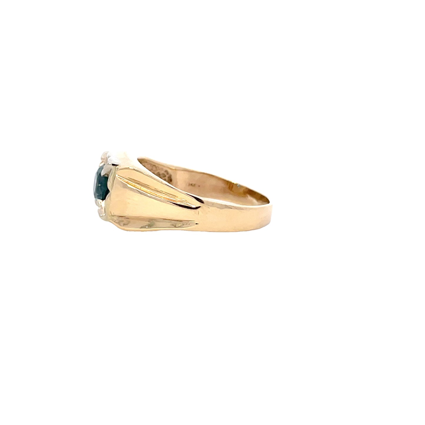1.3ct MT Sapphire Mens Ring- 14k Yellow Gold