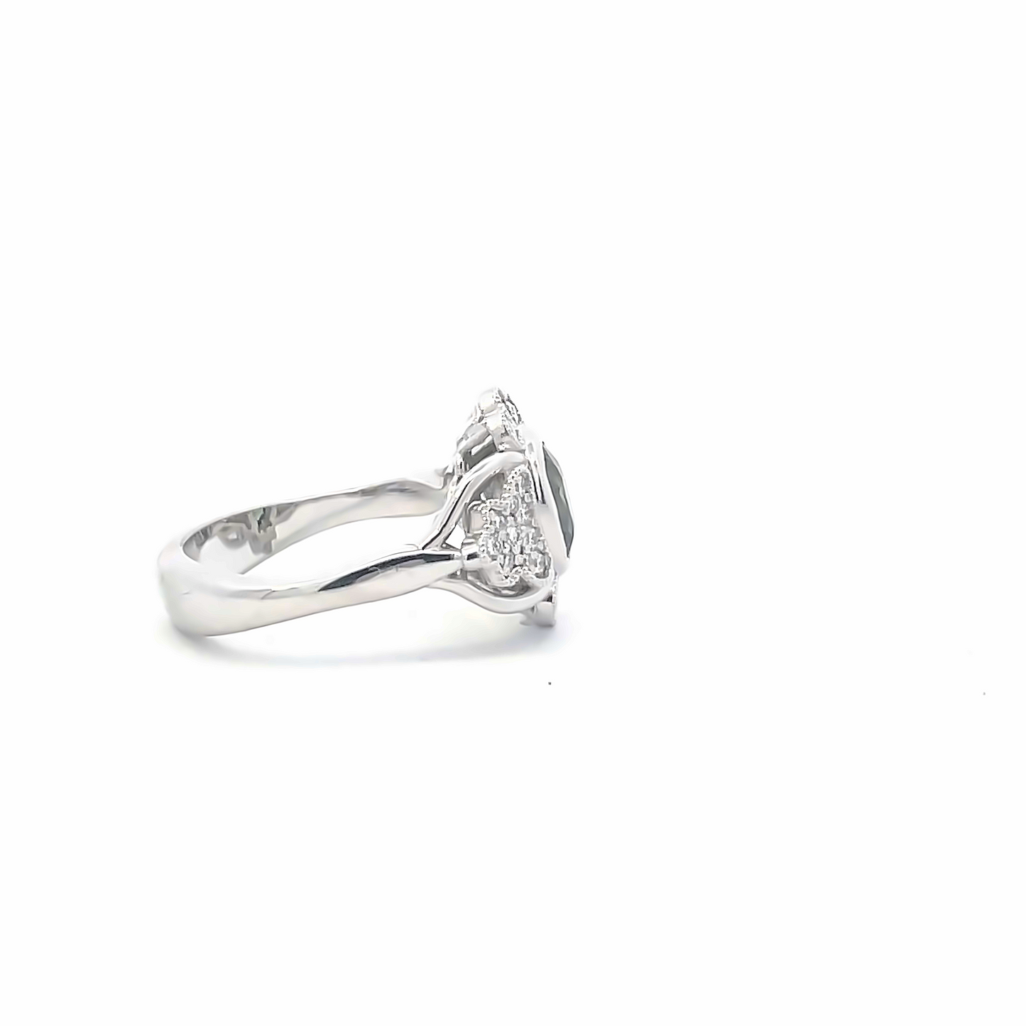 Montana Sapphire - green 1.5 carat & diamond ring - 14kw
