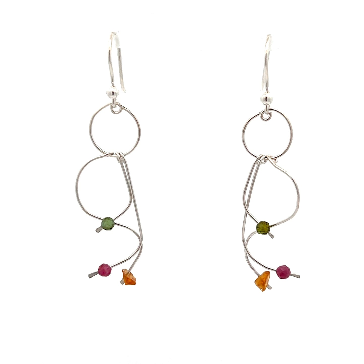 Tourmaline Bead Chandelier Earrings