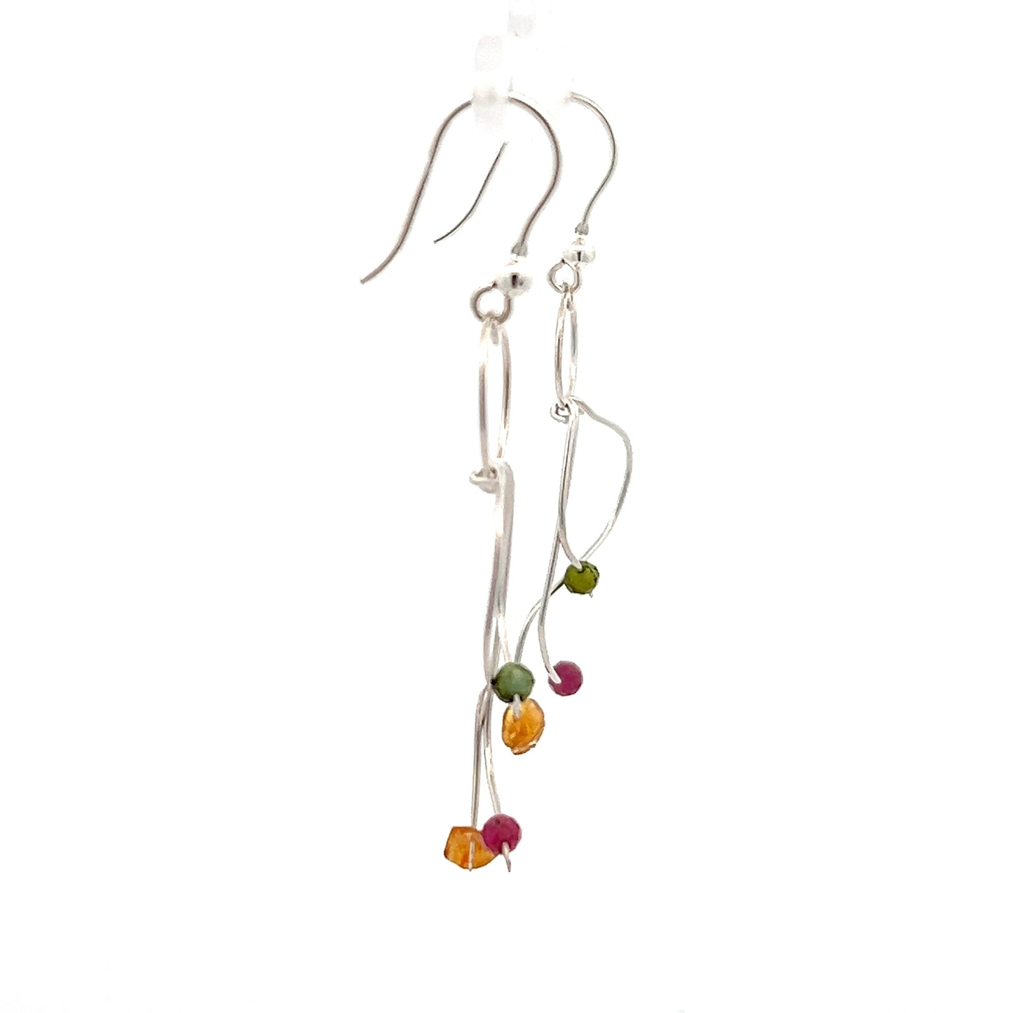 Tourmaline Bead Chandelier Earrings