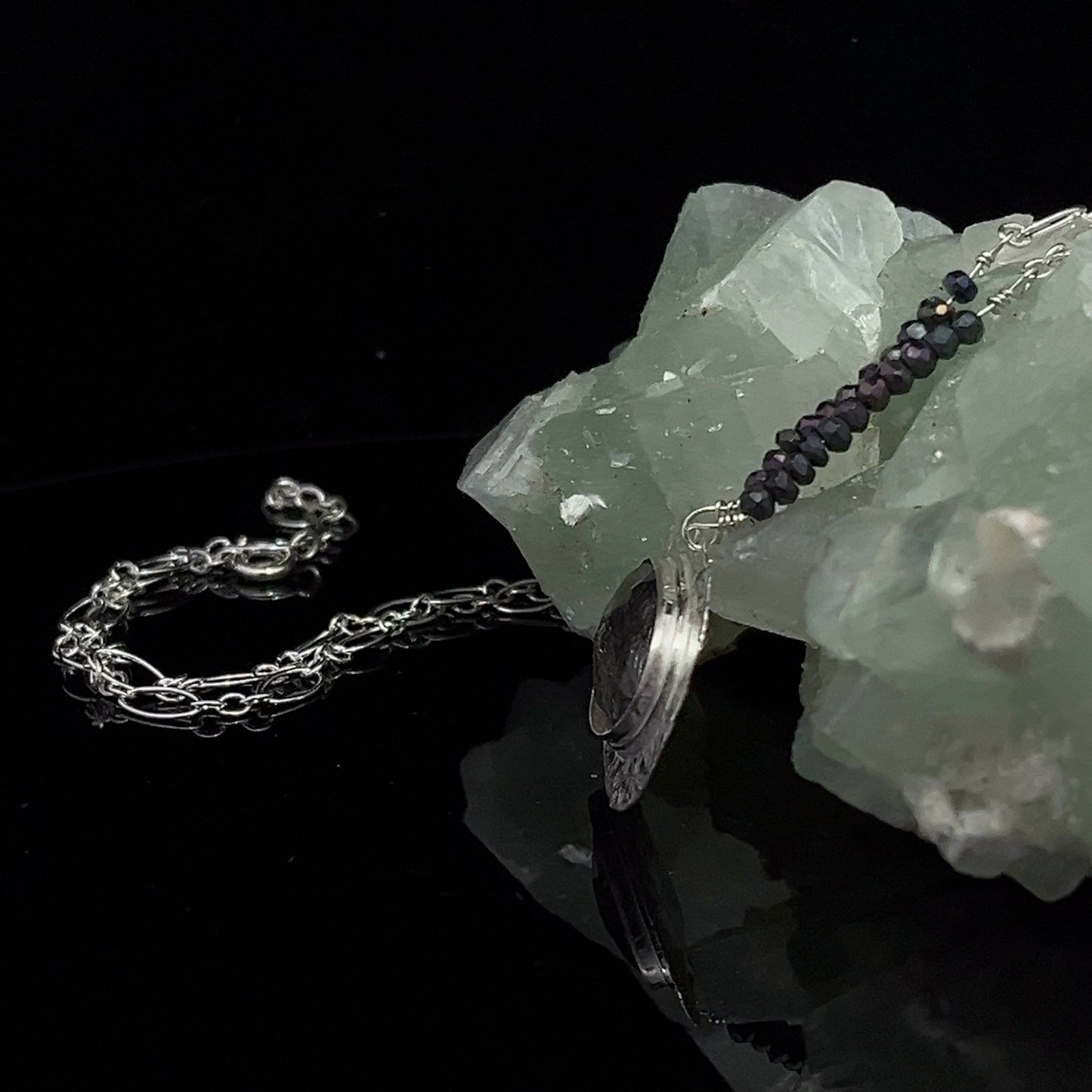 Tourmalinated Quartz Necklace- Sterling Silver