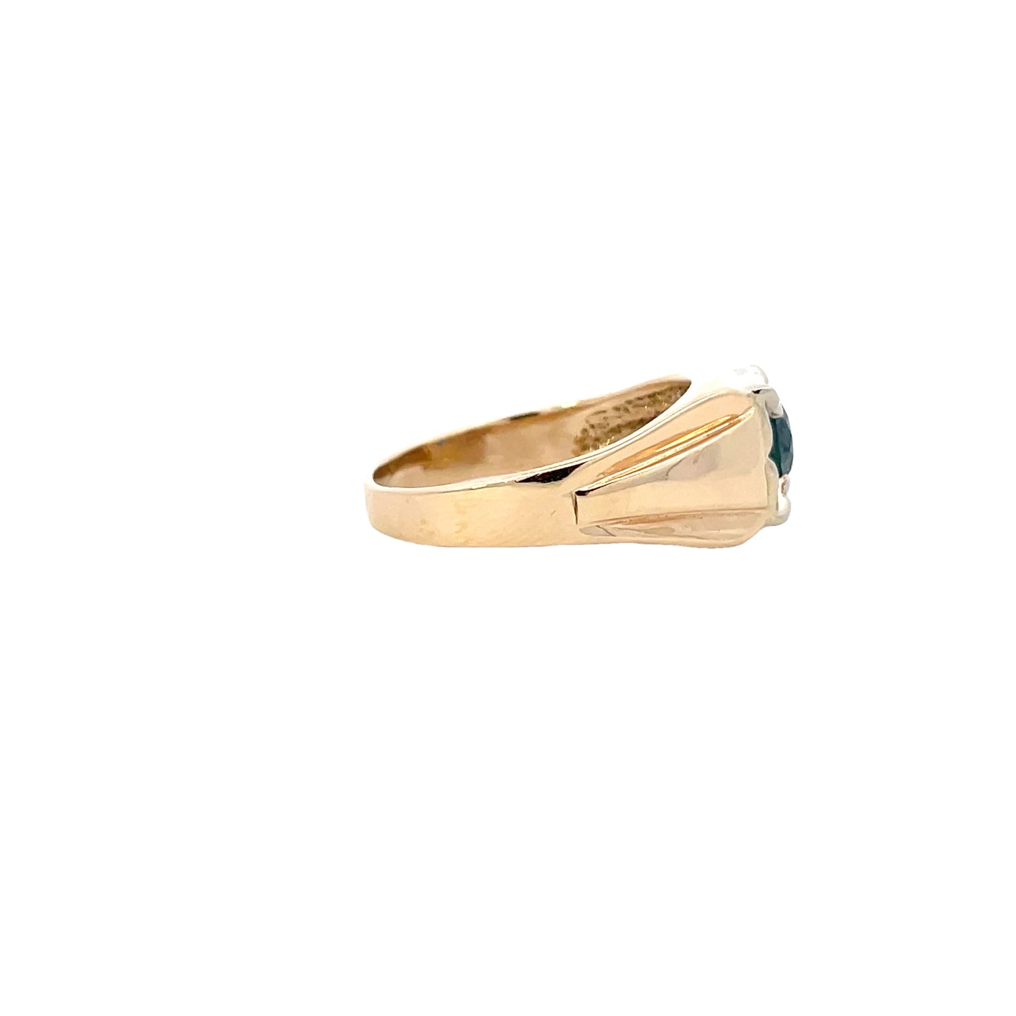 1.3ct MT Sapphire Mens Ring- 14k Yellow Gold