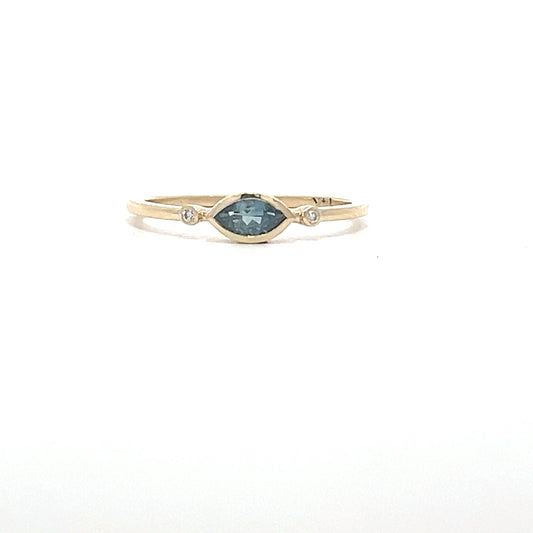Montana sapphire & diamond ring - 14ky/ .28ct saph