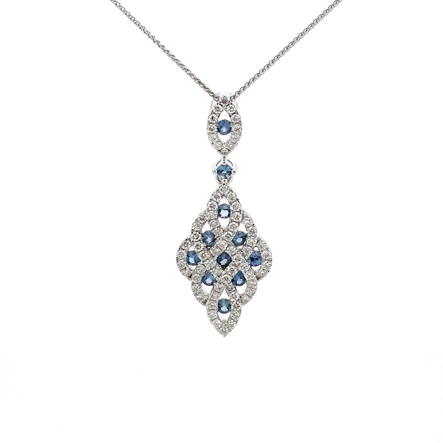 14kw .67ct Yogo/.80ct diamond necklace